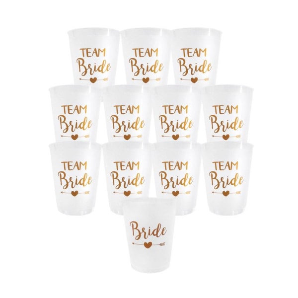 24 stk Team Bride Plast Cup Hønefest Gjennomsiktig kopper sett