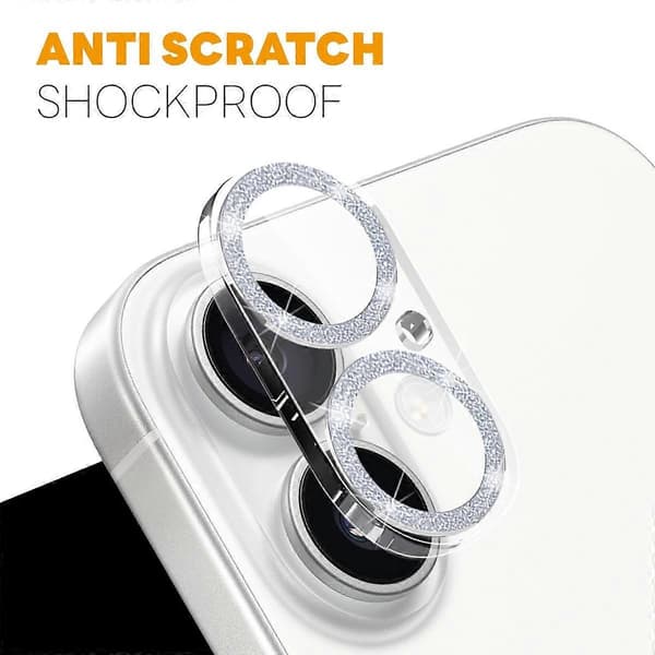 NORTHJO Camera Lens Protector for iPhone 17, Glitter Bling Circles, Tempered Glass HD Clear 3D Full Co