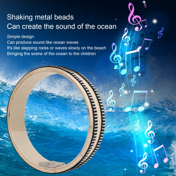 Ocean Drum Naturlig farve Transparent Maple Wave Bead Trommer Musikinstrument Percussion