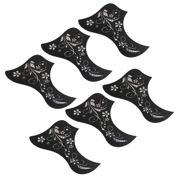 10 stk Akustisk gitar Pick Guard Flower Grass Laser mønster Ripebestandig gitar Pickguard Sticker Silver