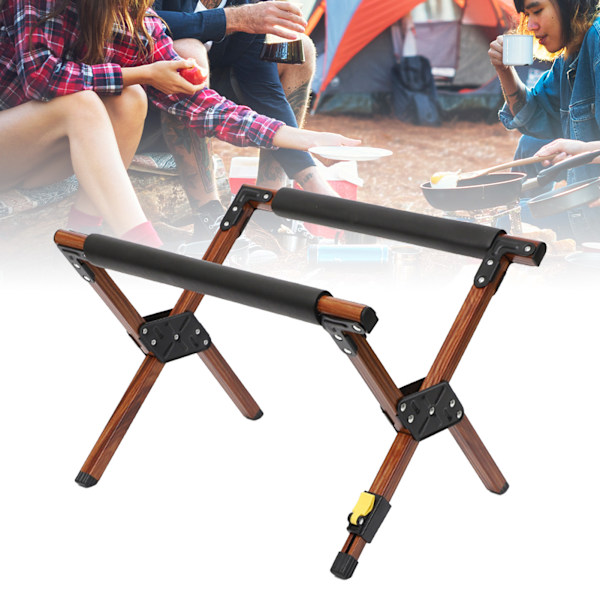 Foldbar Køleboks Stativramme Aluminium Legering Justerbar Foldbar Bærbar Udendørs Camping Isboks Stativ Holder Træ Korn Farve