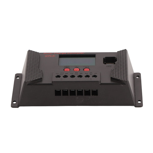 Solcellecontroller PWM 12V 24V Automatisk Tilpasning LCD Display USB Port Solregulator 30A