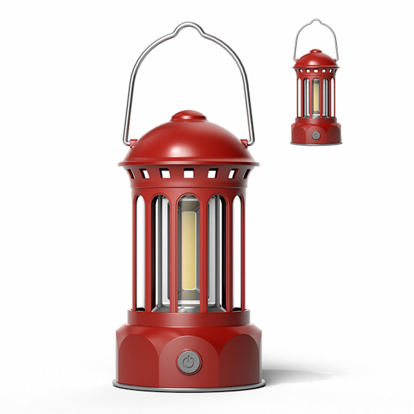 COB Campinglykta Retro ABS Krompläterad Järn Bärbar Campinglampa för Utomhusfiske