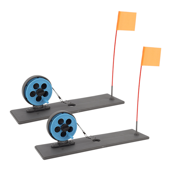 2 st Isfiskeflaggsmarkörstavar Automatisk Flytande Stabil Bärbar Isfiskespö Spöupphängning för Vinter