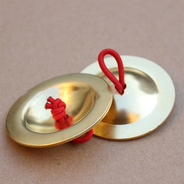 2 stk Fingercymbals Kobber Easy Grip Finger Bell Instrument for Dance Party Holiday