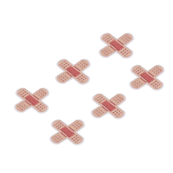 6 st Band Aid Broderade Stryk-på-märken Täcker Fläckar Söt Form Broderade Stryk-på-märken för DIY Kjolar Väskor Hattar