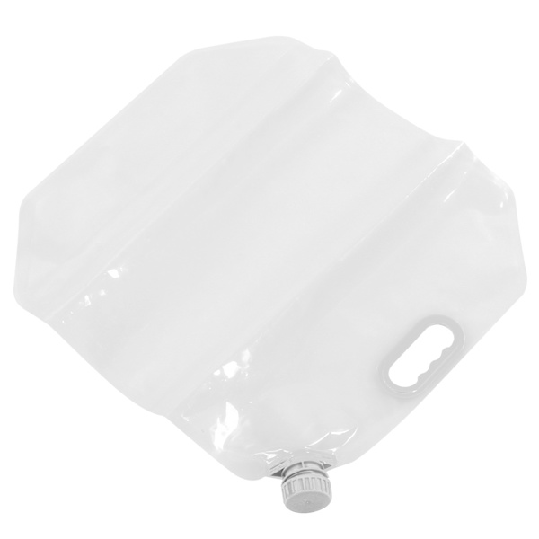 15L hopfällbar vattenbehållare Transparent PVC Återanvändbar frysbar vattenbehållare för nödsituationer utomhuscamping Vit