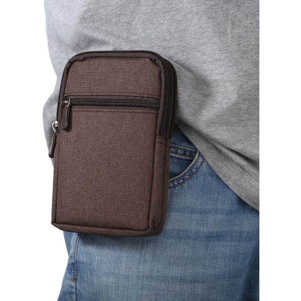Brun- case universal , 6,3 tums jeansväska Casual väska Vandring för män Case Skalväska Bältesklämma påse med flera öglor plånbok