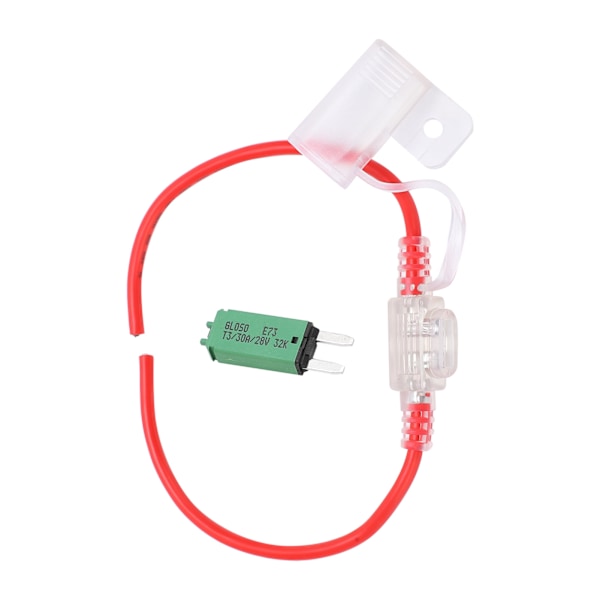 30A 12AWG Transparent Sikringsholder Manuell Tilbakestilling Sikring Vanntett Støvtett for Bil Yachter Bobiler Lastebiler