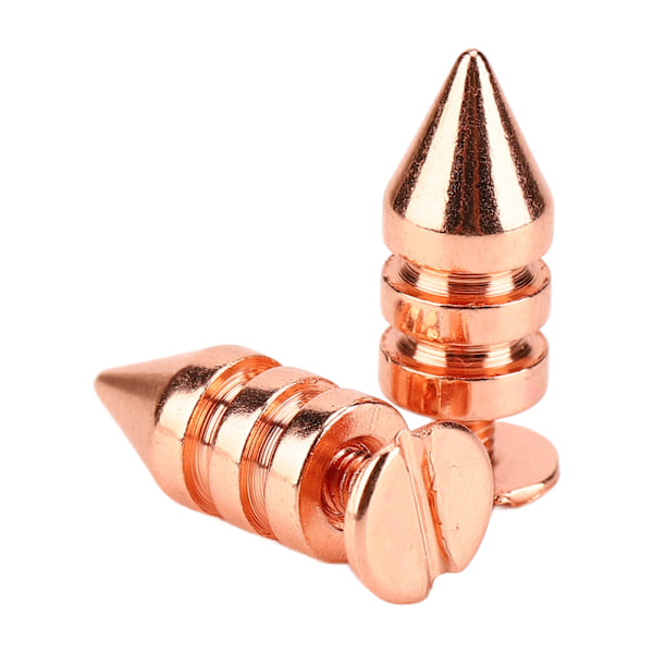 100 Set Spetsiga Konformade Nitar Hög Hårdhet Metallplätering Roséguld Skruv Nitar Spikar Kit för DIY Kläder Skor 7x15mm