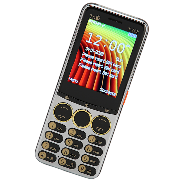 T 758 GSM Olåst Mobiltelefon 2.8 Tum Skärm 3200mAh Batteri Stor Knapp Hög Volym Mobiltelefon för Seniorer 100‑240V Svart EU-kontakt