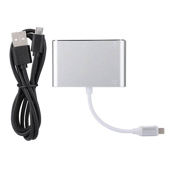 Lightning till HDMI+VGA+Audio HUB Adapter Konverter För iPhone5/5S 6/6S 6plus 6splus 7/ipad4/ipad