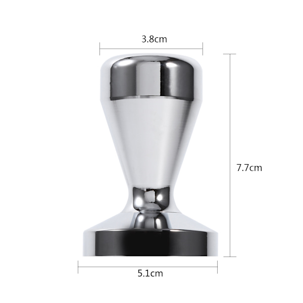 Rostfri Espresso Tamper Kaffebönor Pressverktyg Med 51mm Diameter Platt Bas Varm