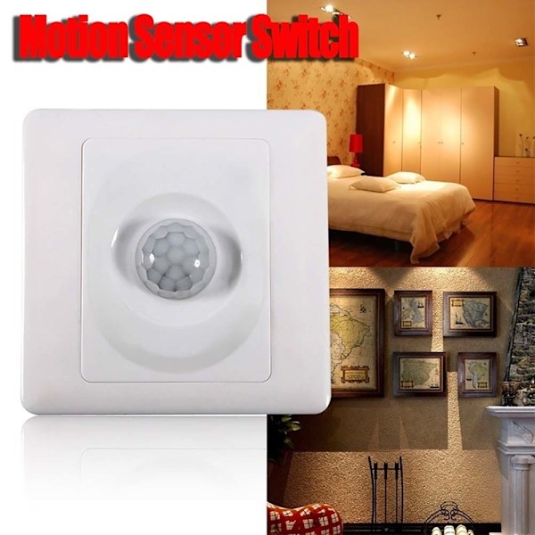 220V Automatisk Infraröd PIR Rörelsesensor Brytare Väggmontering LED Nattlampa