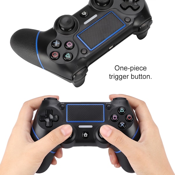 PS4-3 Trådløs Spilcontroller ABS Sort Klassisk Ergonomisk Udseende