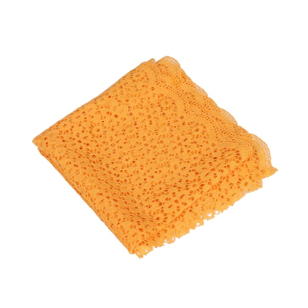 Spetstyg 10 Yards 24cm Bredd Vacker Orange Mjuk Bekväm Stretch Spetskant för DIY Hantverk Kläder