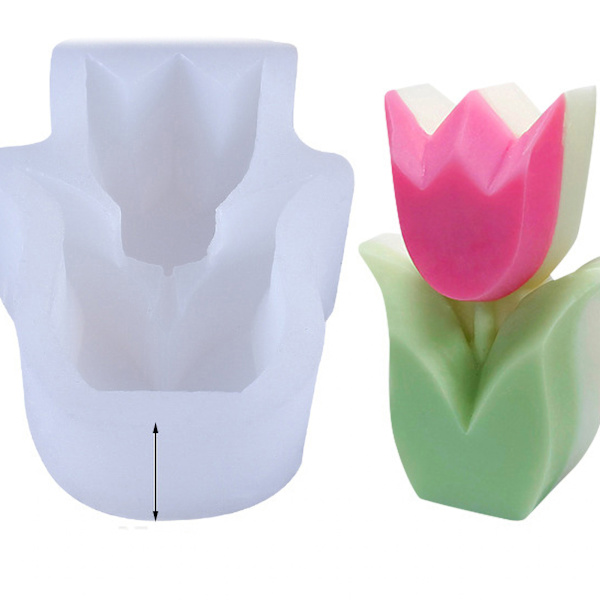 Håndlavet 3D silikone blomsterform miljøvenlig blomsterformet silikoneform til DIY-håndværk 75x102x37mm
