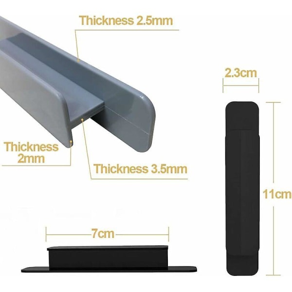 8-delt selvklæbende skydedør og vinduesgreb til skabe, skuffer og bad