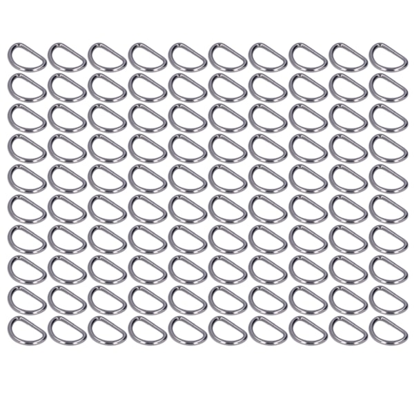 100 st D-ringar Slitstarka Tåliga Lätta att Byta Bekväma Praktiska Kompakta Väskspännen för Halsband Grå 2x15x10mm