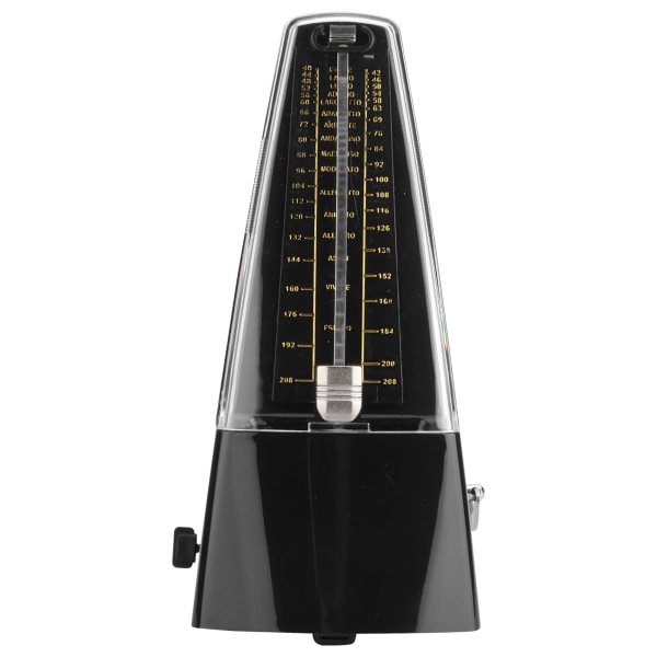 Universal mekanisk metronom til klaver, trommesæt, bas og violin - sort Black