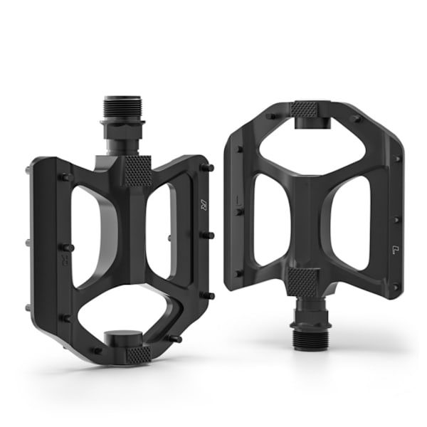 1 par mountainbikepedaler aluminiumlegering cykelpedaler med lampor Anti-slip DU-lager breda platta pedaler för road mountainbike