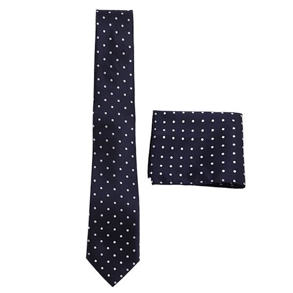 Herr Slipsar Set Polyestergarn Klassisk Herr Polka Dot Slips Nål Manschettknappar Bröstnäsduk Affär Formell Presentförpackning