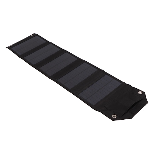 10W Bærbar Solcellelader 5V 2A Foldbar Solcellelader IP67 Vanntett for Smarttelefoner, Nettbrett, Powerbanker, Svart