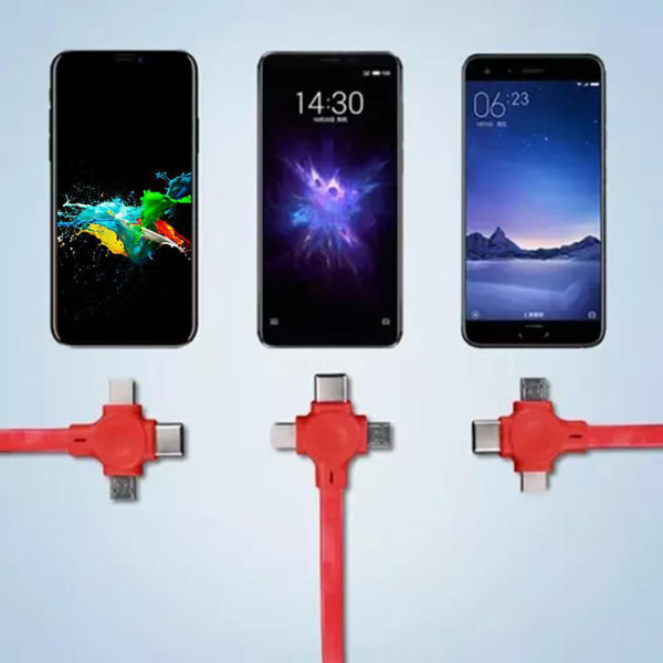 3 i 1 opladningskabel rulle Mobiltelefonholder Udtrækkelig Hurtig USB-kabel Ladekabel Kompatibel til mobiltelefoner tablets