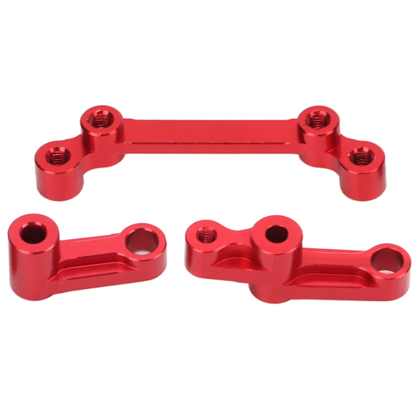 RC Styrgrupp Monteringsset Aluminiumlegering höghållfast RC-bilar Metalluppgraderingsdelar för 1/16 fjärrkontroll CarRed