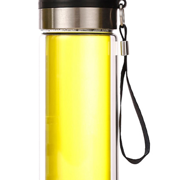 Kaksinkertainen Lasipullo 450ml Kestävä Kaksinkertainen Lasinen Teeseulontapullo