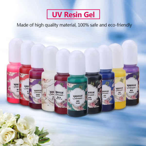 10 farger 10 ml epoksy UV-harpiks Fargestoff Fargestoff Pigment DIY Kunsthåndverk