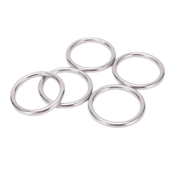 5 stk 304 rustfrit stål runde O-ringe til flere formål sømløs svejsning O-ring til yogaringer Hængekøje sejlads dykning 5x40 mm