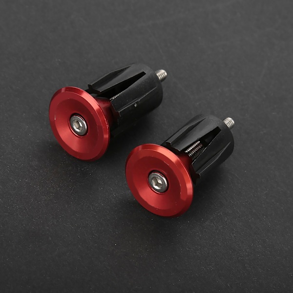 1 par aluminiumlegering sykkel Sykkelstyre Håndtak Stang End Plug Cap Deler (rød)