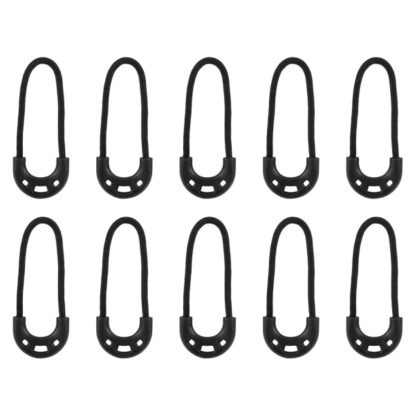 10 stk/pose EDC svart liten glidelås trekker ledningstau for utendørs reiseklær Tilbehør ryggsekk