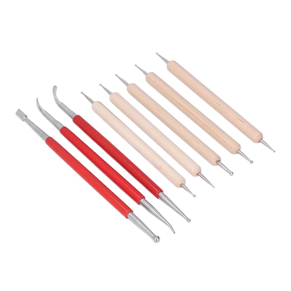 Dobbel Ende Sporing Dotting Stylus Lite Bærbart Graverings Stylus Sett for Modellering Utskjæring Glatting Leire