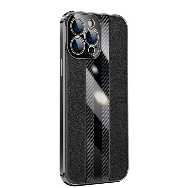 Real Leather Case Compatible With iPhone 14 Pro Max/14 Pro, Ultra-Thin Hard Bumper Protection With Camera Protection