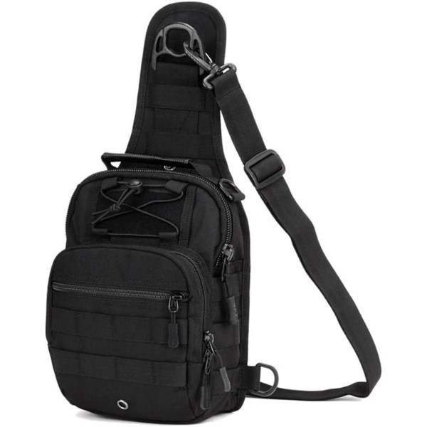 Molle Military Tactical Sling Bag Brysttaske Multifunktions rygsæk til mænd til sportsjagt, sort