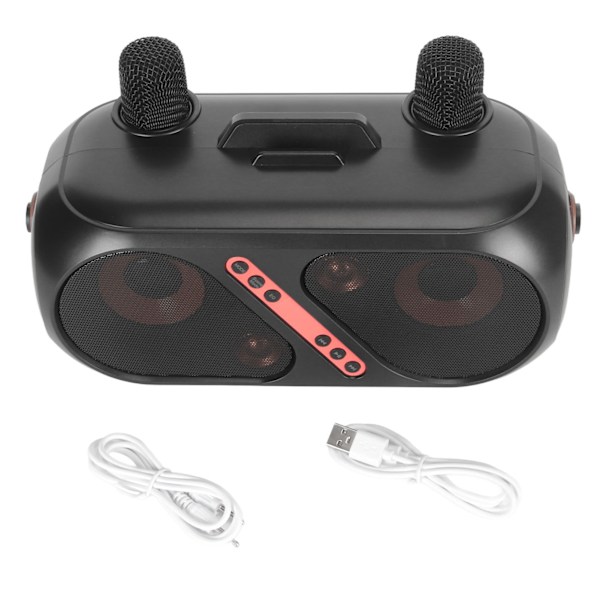 Karaokehögtalare Portabel Bluetooth 5.0 Lång Batteritid Karaokemaskin med 2 Mikrofoner för Hemmabruk Utomhus