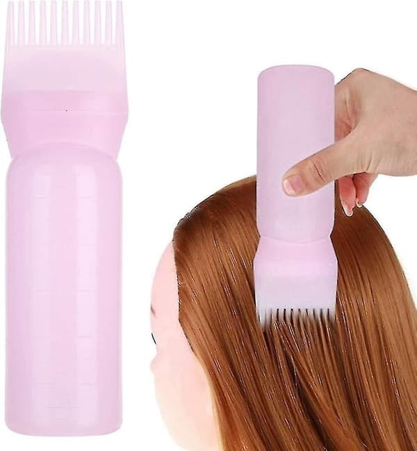 (Pink) 3-pack Applicator Bottle - Hair Dye Comb - Basic Hair Dyeing Tool - Root Applicator