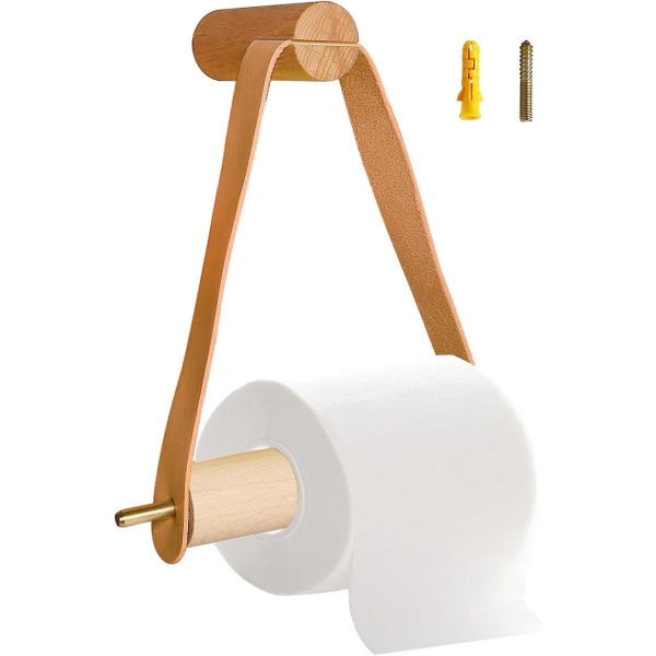 Vägghängd toalettpappershållare i trä