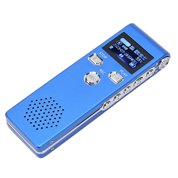 Digital Stemmeopptaker HD Støyreduksjon Stereo MP3-opptaker med innebygde doble mikrofoner for forelesning intervju 4GB
