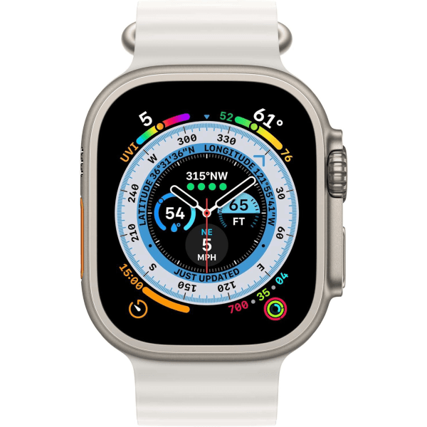 Apple Watch 49 mm vit Ocean-rem