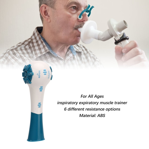 Keuhkojen palautuva harjoituslaite hengityshoitoon – hengitä helpommin, paranna keuhkojen kapasiteettia (sininen)