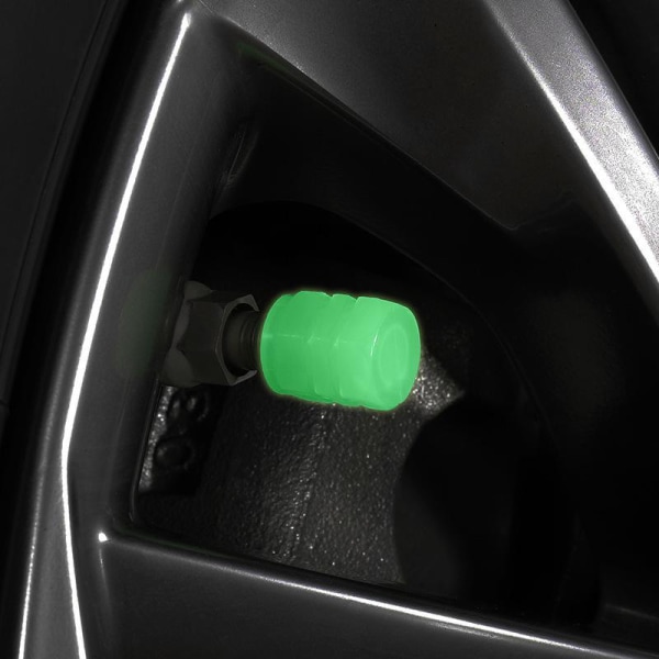 36 delar bilfluorescerande ventillock, Universal bilfluorescerande ventillock, ABS-plast för bil, cykel, motorcykelgrön