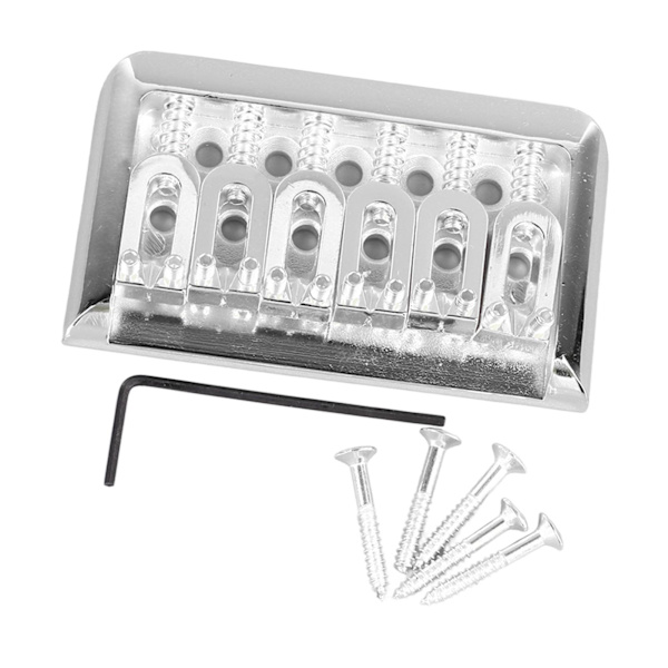 Fast Hardtail Guitar Bridge U Form Sadel Bridge Erstatning Metal Elektrisk Guitar String Bridge Sølv