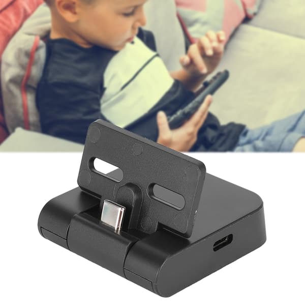 2 i 1 Universal Sammenklappelig Spilcontroller Konsol Opladningsbeslag Base Skrivebordsoplader til Switch Lite