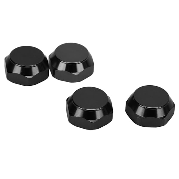 4 stk 17 mm sekskant hjulmøtrikker Aluminiumlegering Støvsikre monteringsdæksler til 1/8 RC bilopgraderingstilbehør Sort