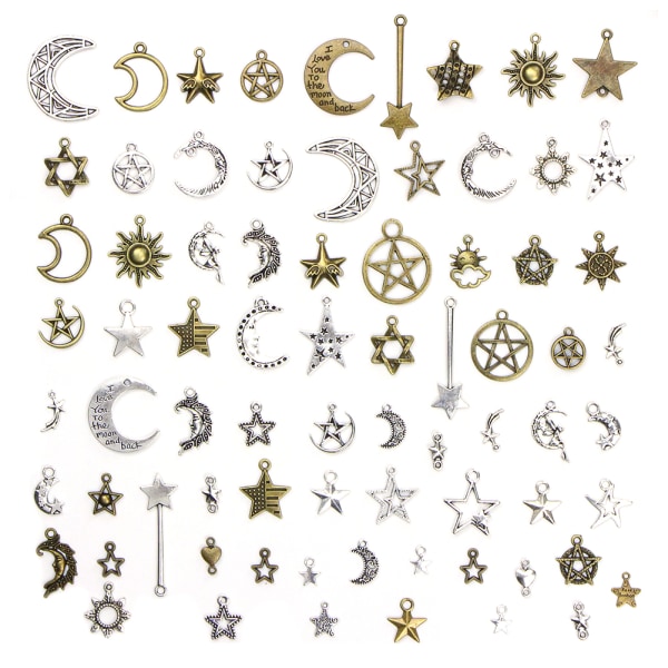 DIY vedhæng Tilbehør Legering måne/stjerne mønster armbånd smykker materialer (73 stk stilarter)