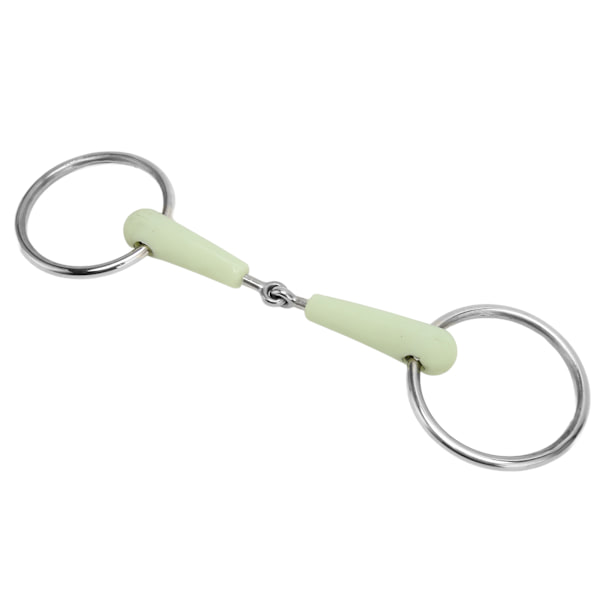 Heste Snaffle Bit Gummi-Innpakket Rustfritt Stål Løst Ring Hestemunnbit for Trening Ridning