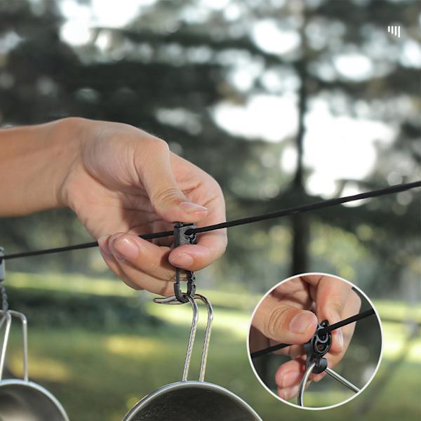 Campingplass Oppbevaringsstropp Bærbar Vindtett Multifunksjonell Justerbar Utendørs Camping Klesline Lanyard